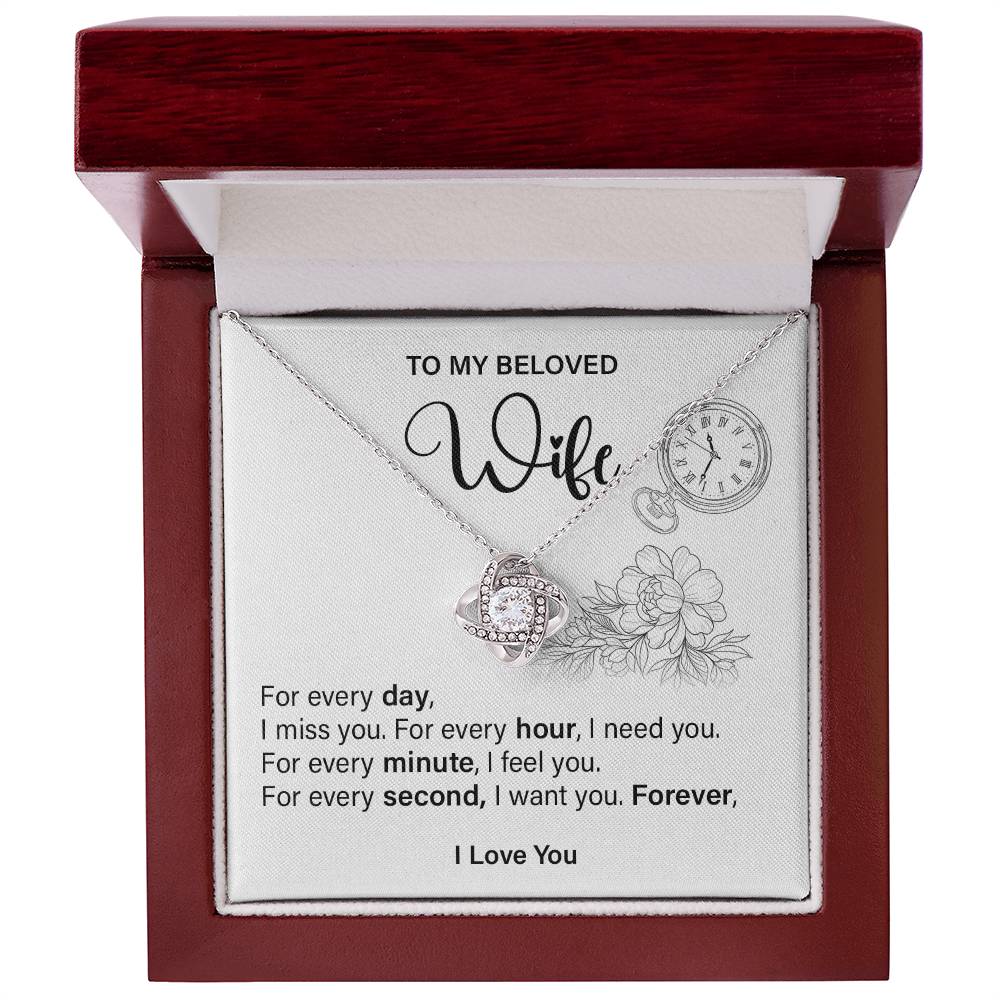 Romantic Necklace Gift for Wife with Love Message
