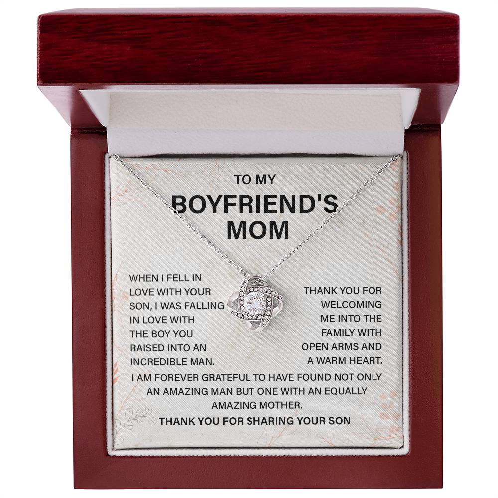 Boyfriend’s Mom Gift Necklace with Message Card Box