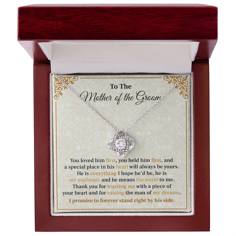 Groom’s Mom Necklace Gift from Bride with Message Card