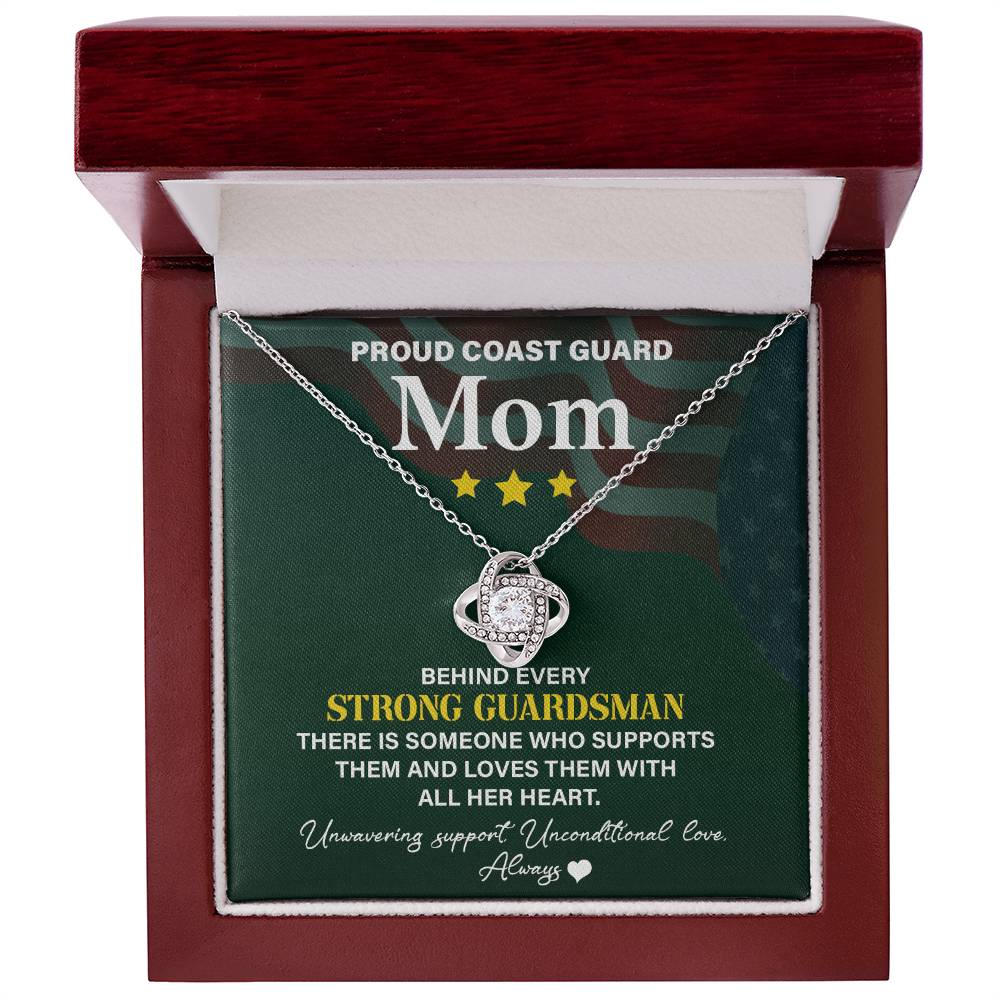 Coast Guard Mom Necklace - Proud Supporter With Unwavering Love, A Heartfelt Tribute To Strong Guardsmen Moms