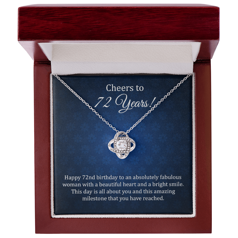 Cheers To 72 Years, Happy 72 Birthday Necklace For Women