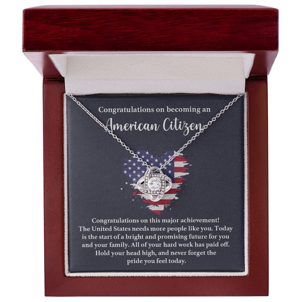 American Citizen Gift Necklace – Proud USA Keepsake
