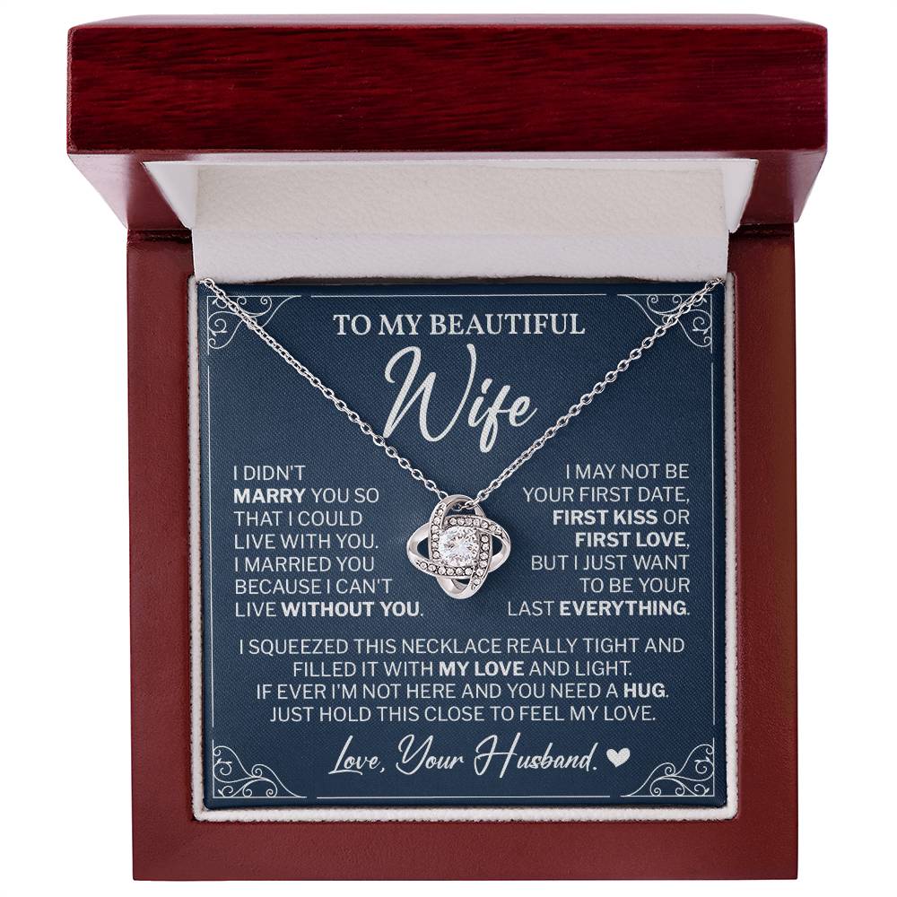 Wife Necklace Gift from Husband Romantic Message Card Box