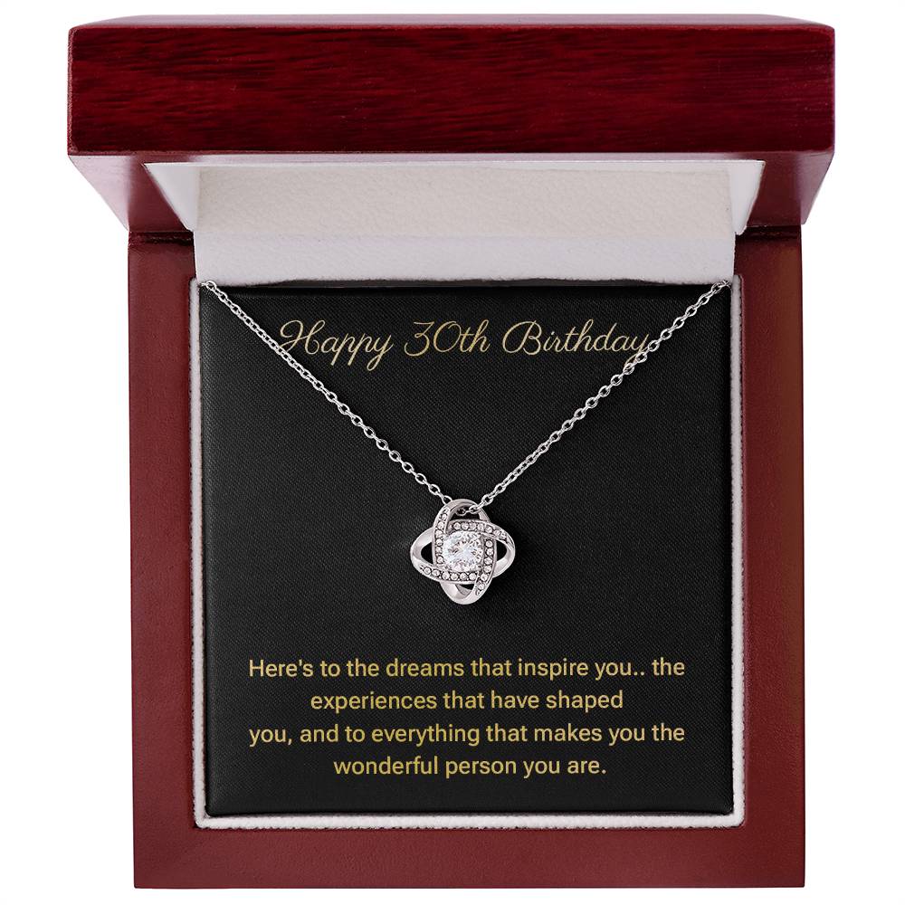 30th Birthday Necklace Gift for Her – Elegant Message Card Box