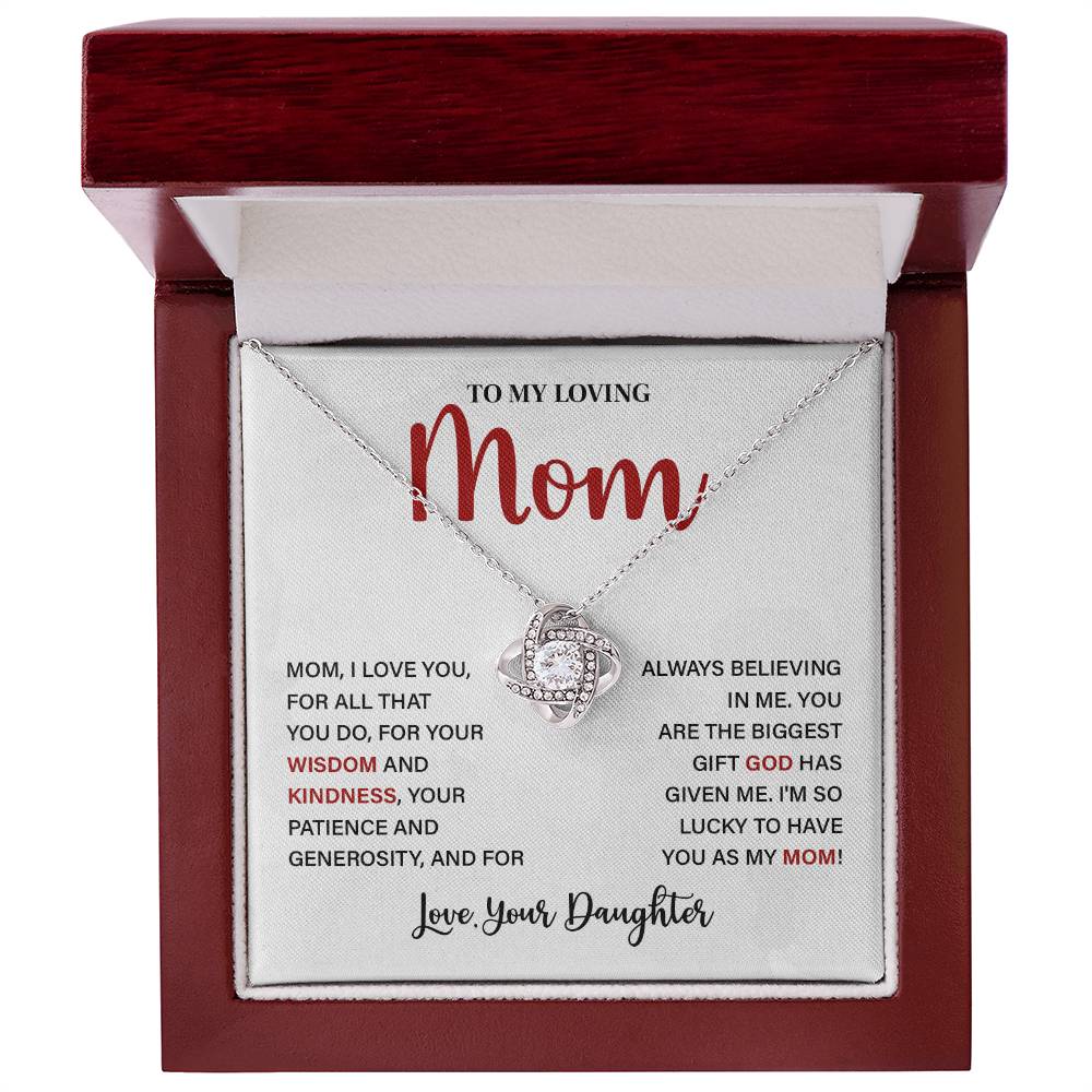 Necklace for Loving Mom from Daughter with Appreciation Note