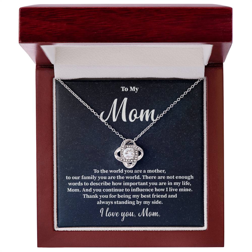 To My Mom Necklace Gift – You Are the World Message Card