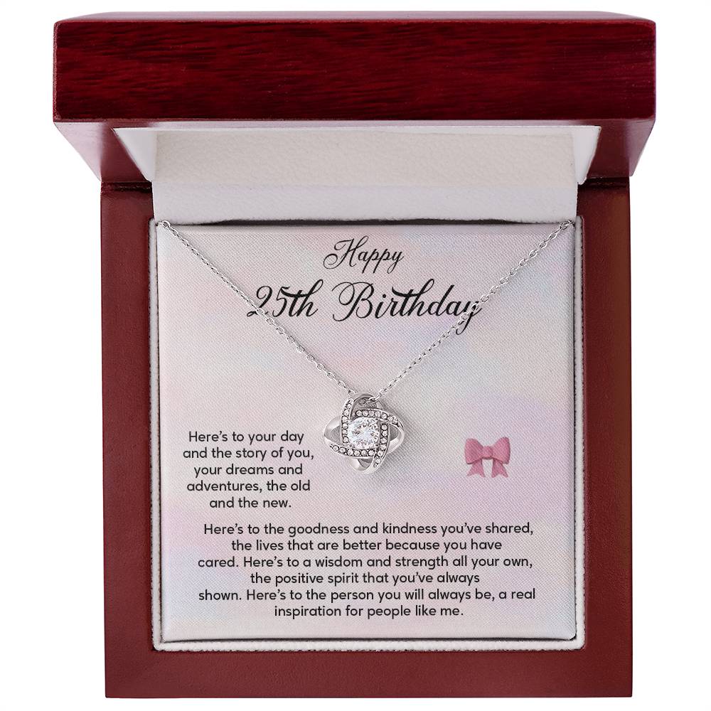 25th Birthday Gift for Her – Elegant Necklace with Heartfelt Note