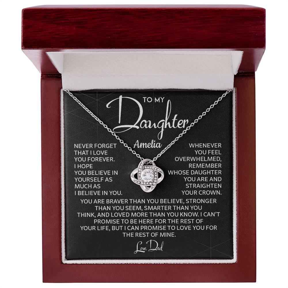 To My Daughter Necklace Gift from Dad – Message Card