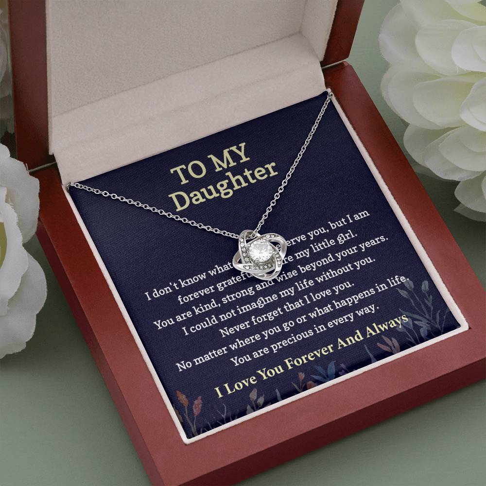 To My Daughter Love Knot Necklace from dad & mom