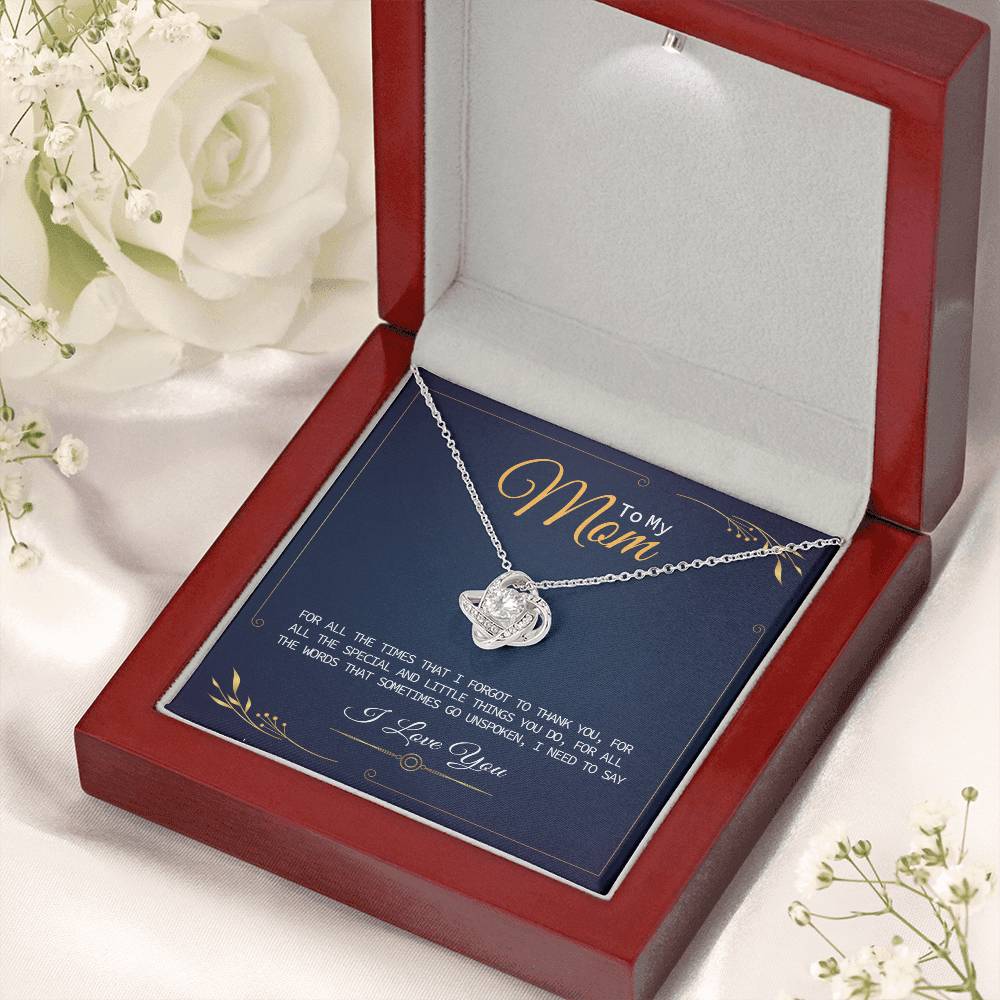 Mom Necklace Gift with Heartfelt Thank You Message Card