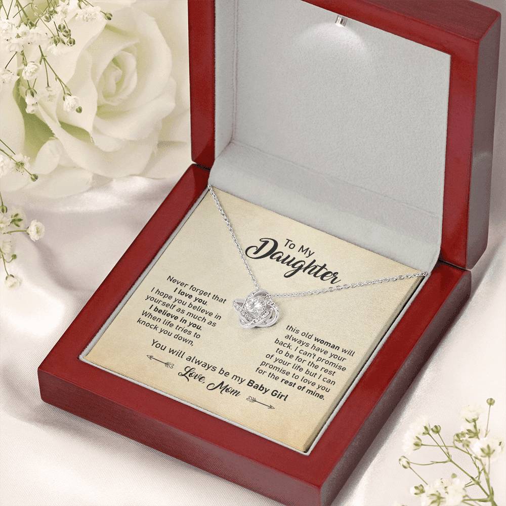 Daughter Necklace Gift from Mom with Inspirational Card