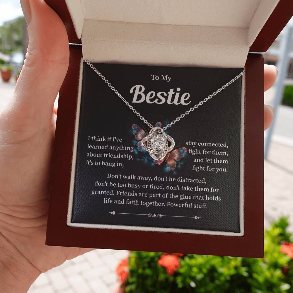 Bestie Necklace Gift with Heartfelt Message Card for Friends