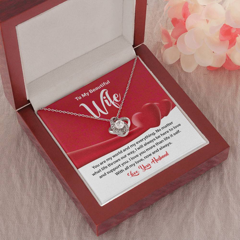 Wife Necklace Gift from Husband – Message Card Box