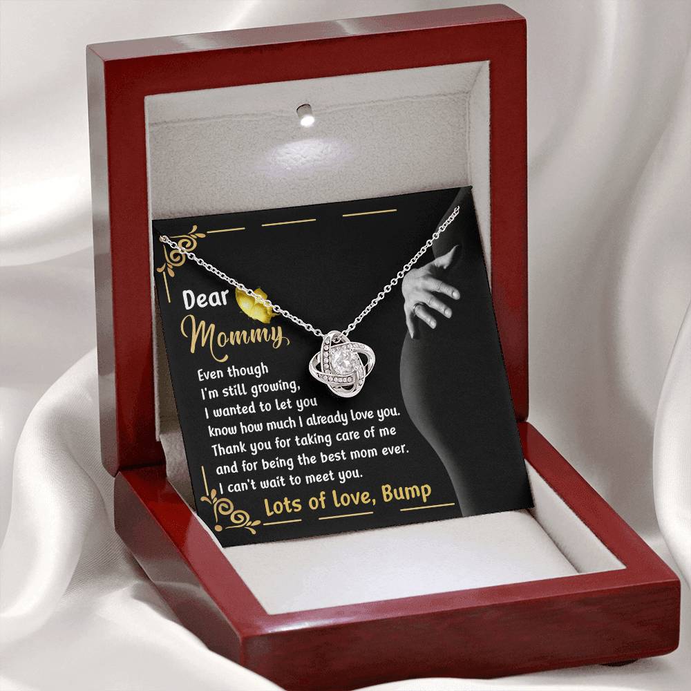 To Mommy from Bump Necklace – Growing Baby Gift with Loving Message