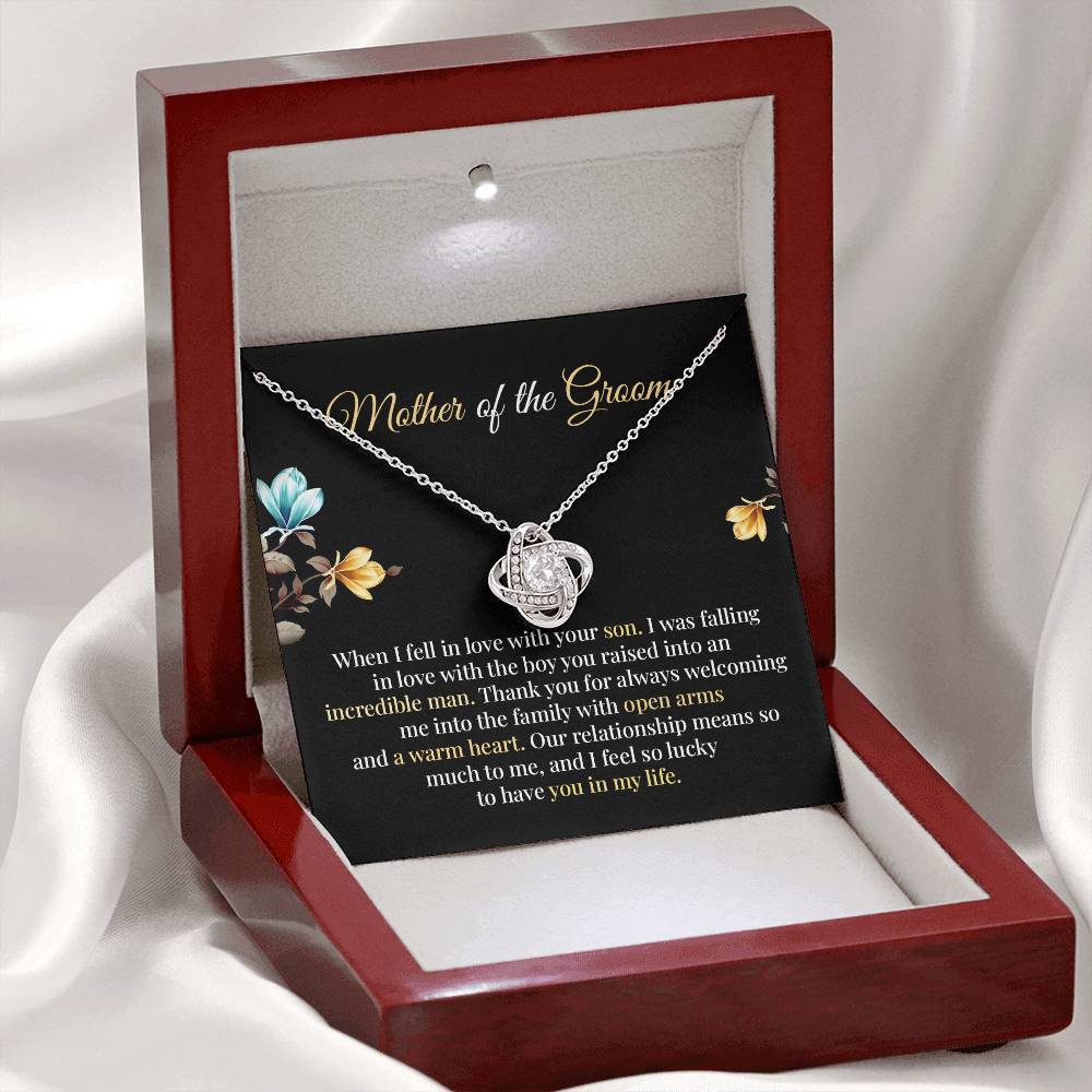 Mother of Groom Necklace Gift – Message Card Jewelry