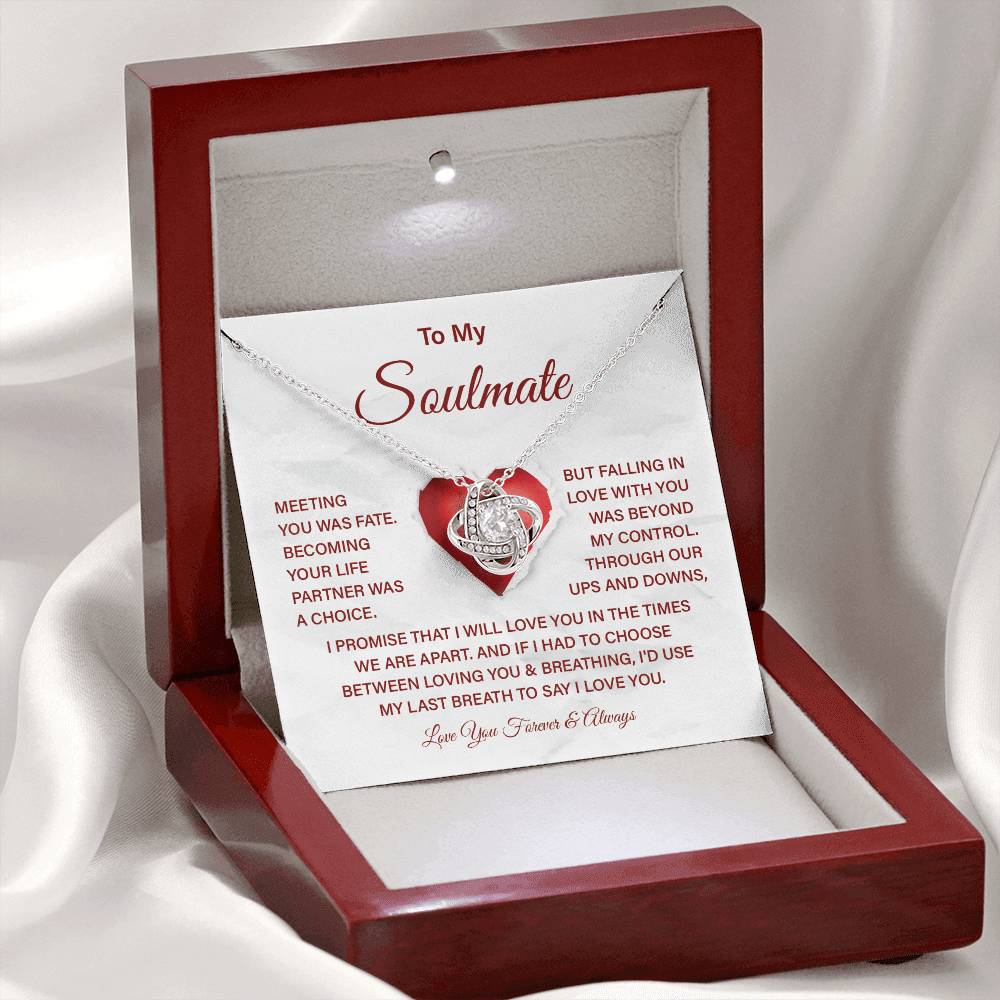 Soulmate Gift Necklace with Message Card & Box