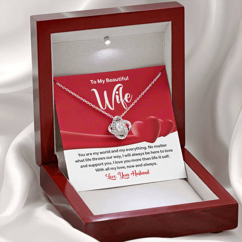 Wife Necklace Gift from Husband – Message Card Box