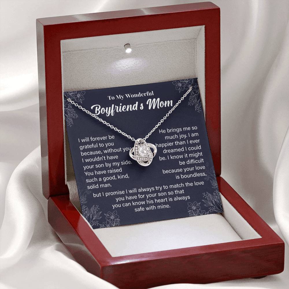 Boyfriend’s Mom Necklace Gift – With Message Card
