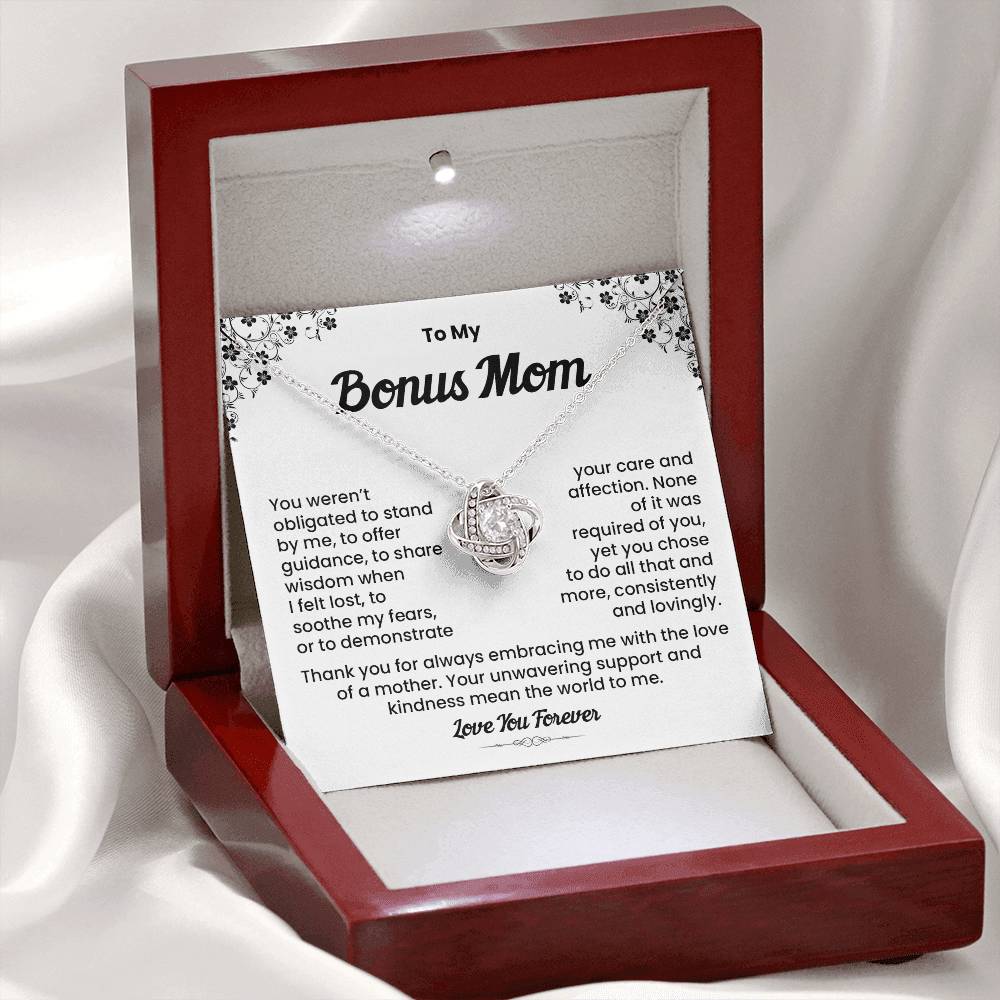 Bonus Mom Necklace Gift with Loving Message