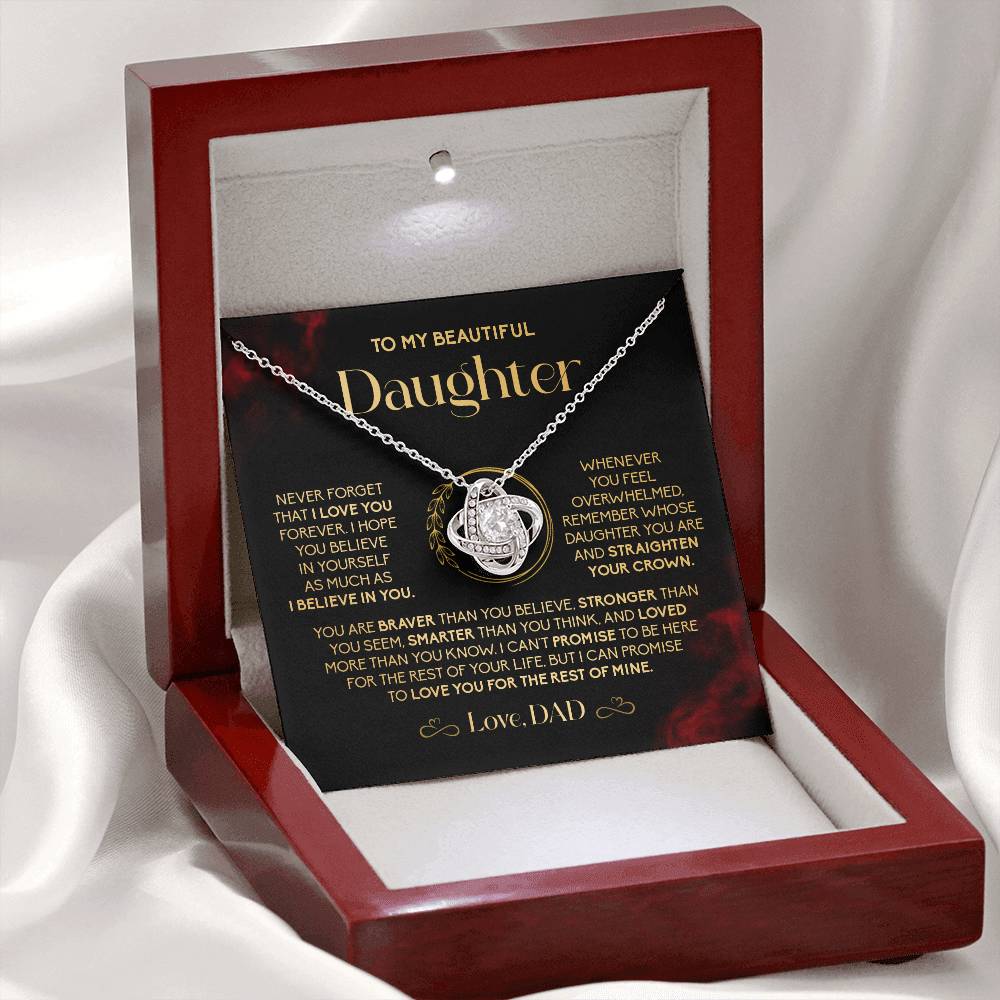 Gift for Daughter from Dad – Crown Necklace with Empowering Message