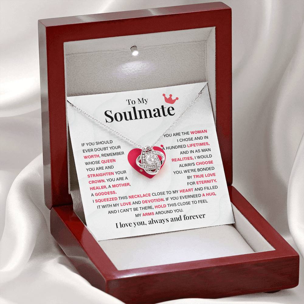 Soulmate Gift Necklace for Her – Message Card Included