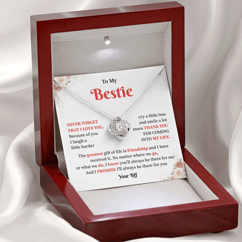 Bestie Necklace Gift with Heartfelt Quotes