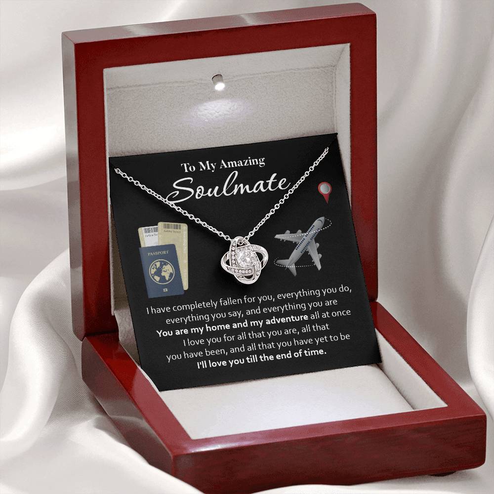 Soulmate Necklace Gift for Her – Message Card and Gift Box