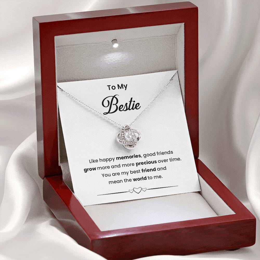 Bestie Necklace Gift for Friend with Message Card