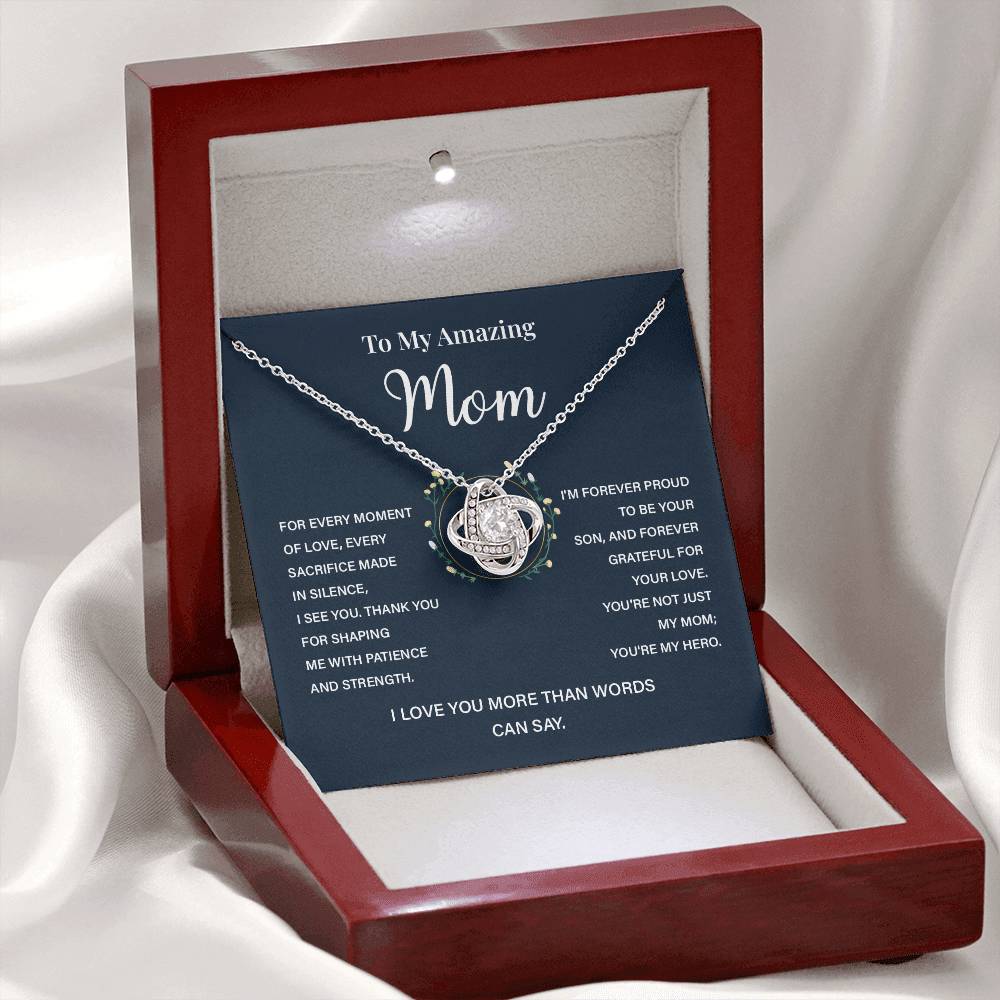Necklace Gift for Mom from Son with Inspirational Message