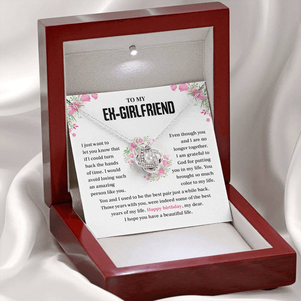 Ex-Girlfriend Birthday Necklace with Apology Card