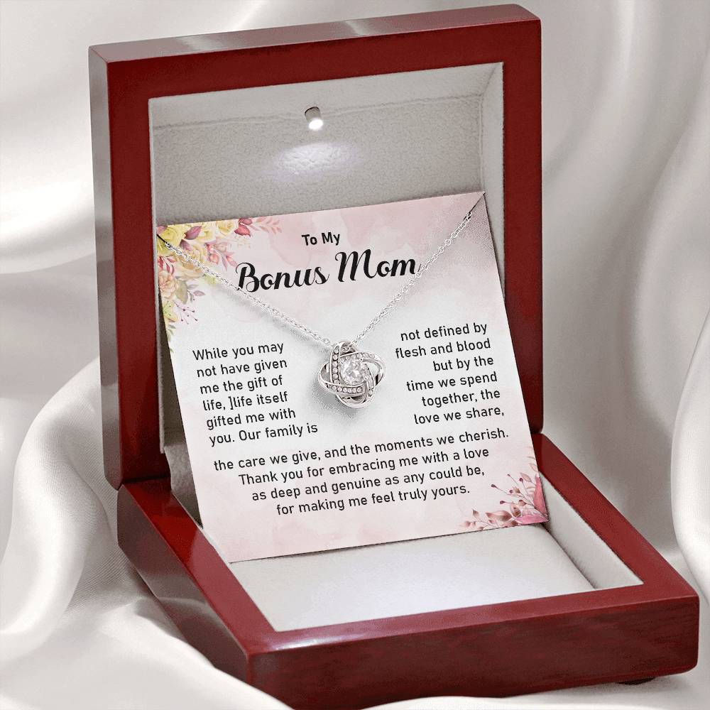Bonus Mom Necklace Gift with Meaningful Message