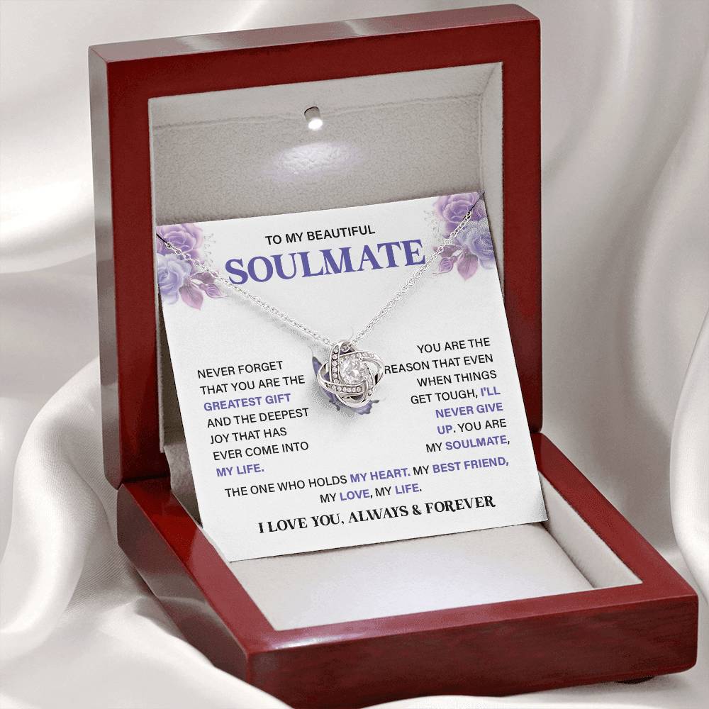 Soulmate Necklace Gift for Her – Card & Gift Box