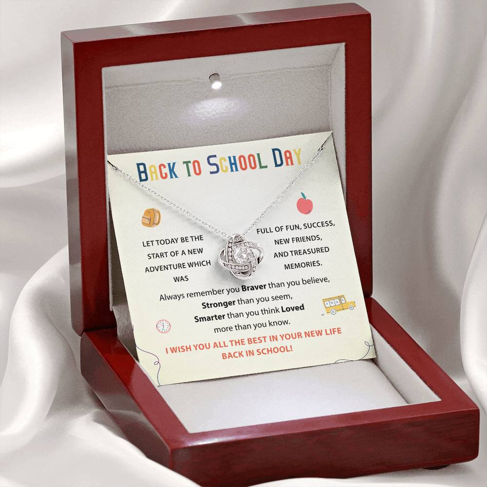 Back to School Necklace Gift for Daughter with Inspirational Card
