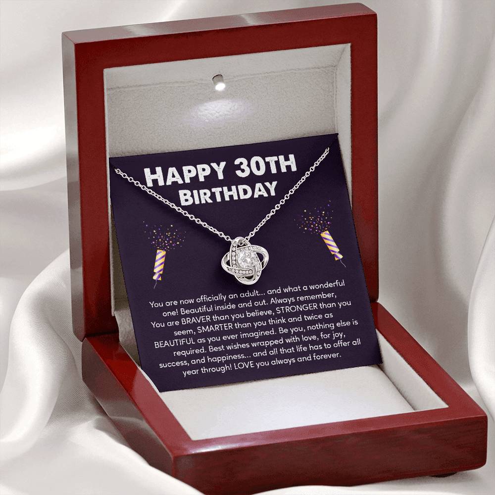 30th Birthday Gift Necklace for Her – Message Card & Gift Box