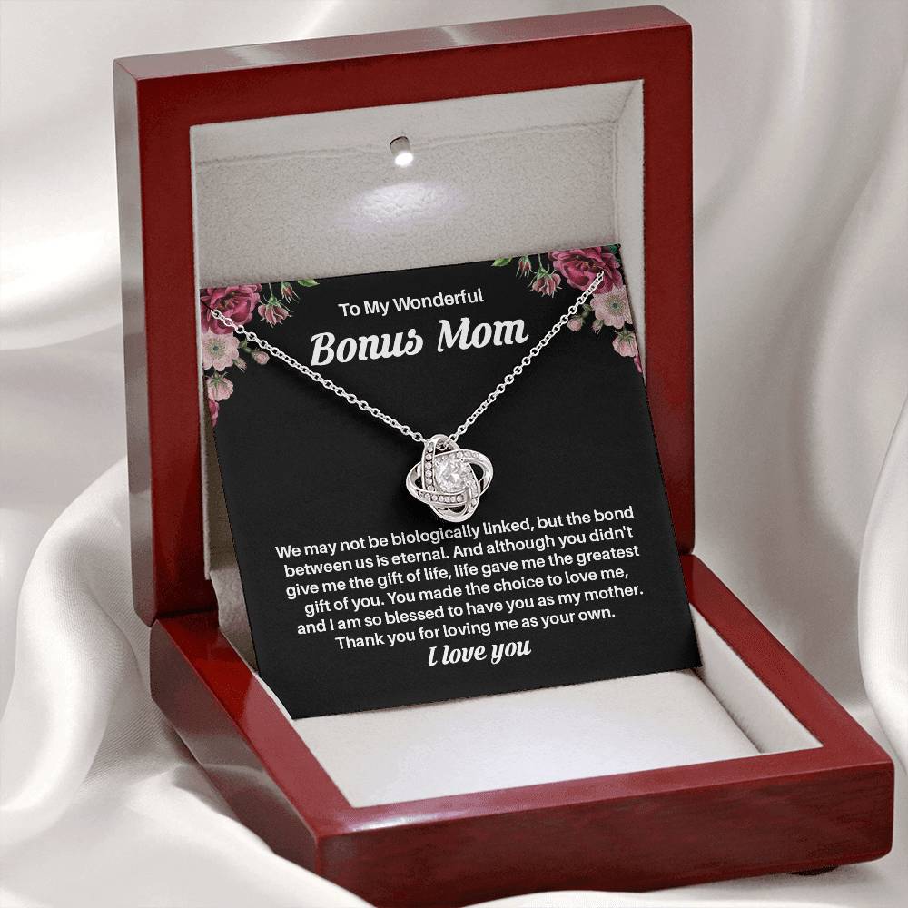 Bonus Mom Necklace Gift – Thank You for Loving Me
