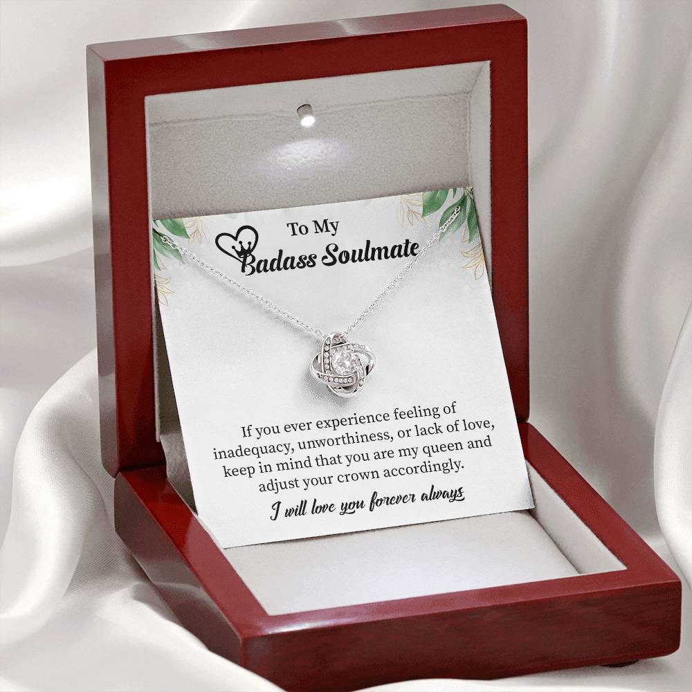 badass Soulmate Necklace Gift for Her – Message Card