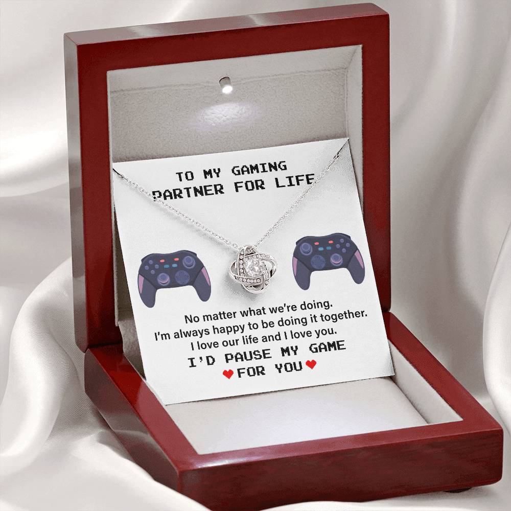 Gaming Partner Necklace Gift with Love Message Card