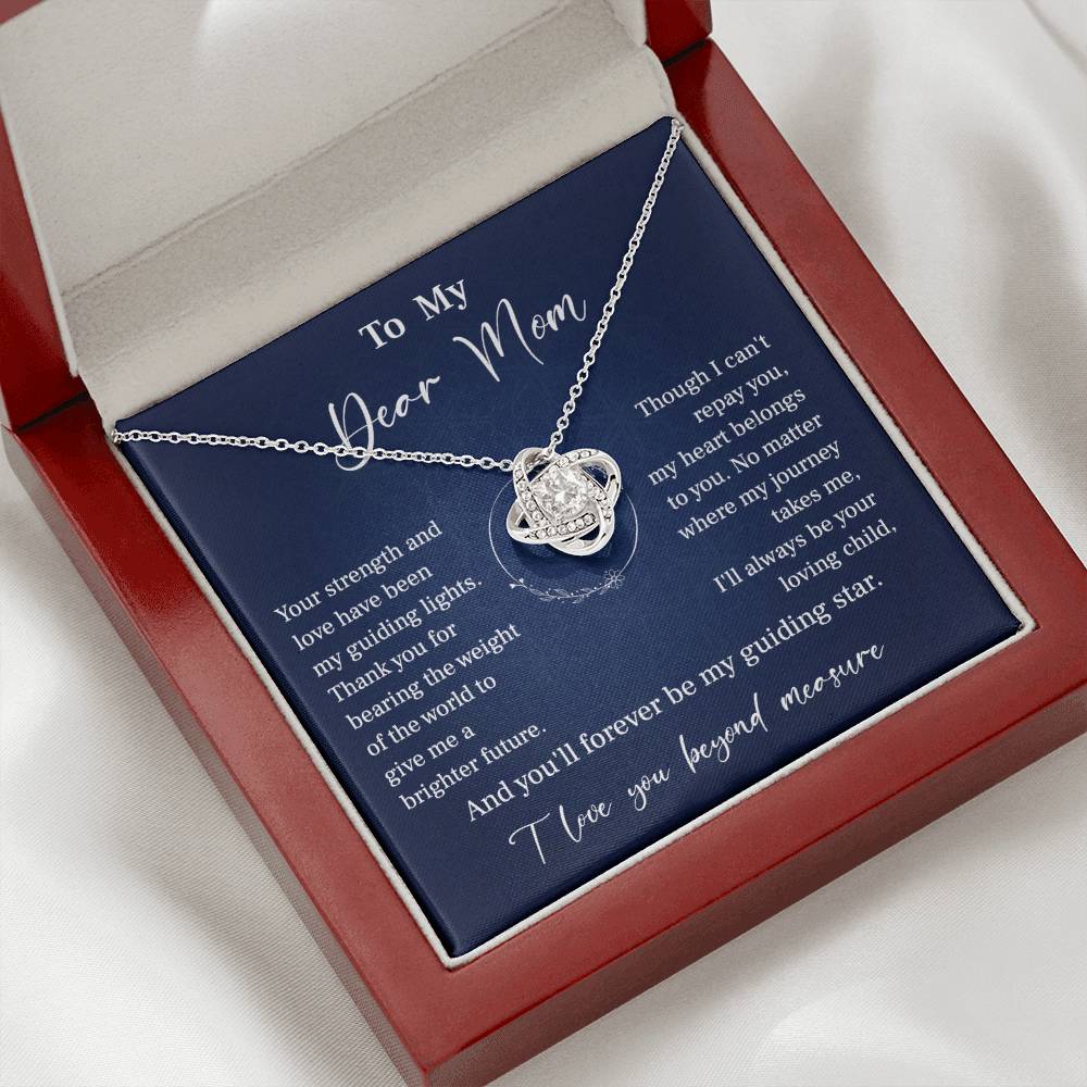 To My Mom Necklace Gift – Guiding Star Message Card from Daughter or Son