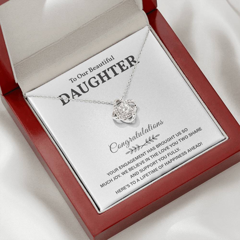 Daughter Engagement Necklace from Parents – Lifetime Happiness Gift