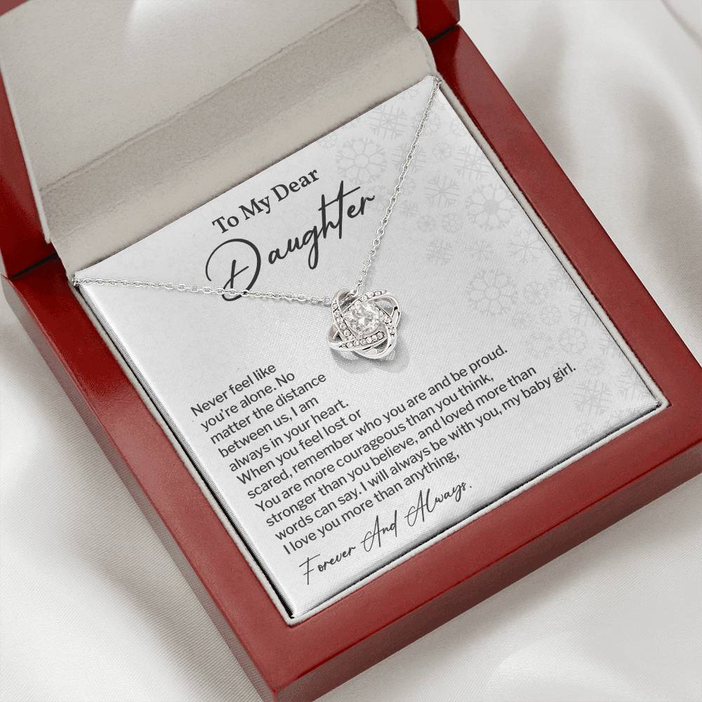 To My Dear Daughter Love Knot Necklace Emotional Love Knot Jewelry For Daughter Motivational Love Knot Necklace For Daughter Forever Love Daughter Necklace Emotional Keepsake Necklace For Daughter Motivational Gift For Daughter Emotional Jewelry Gift