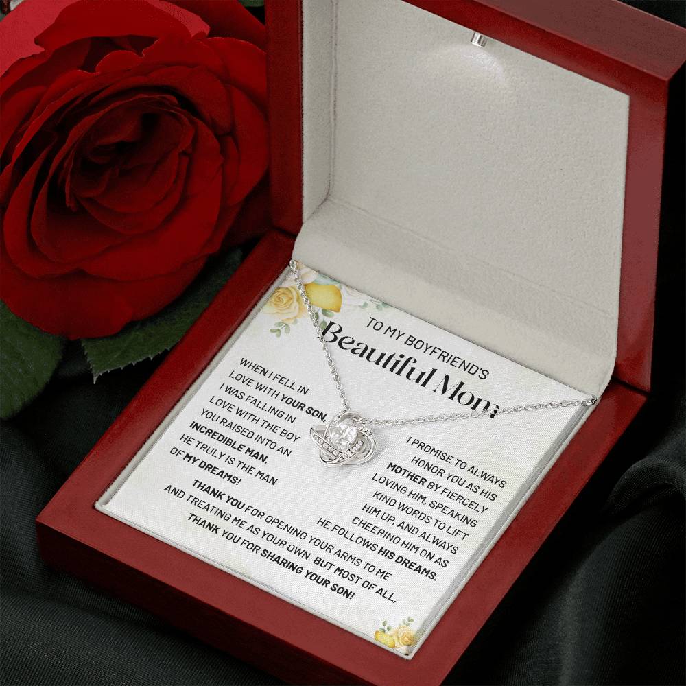 Boyfriend’s Mom Necklace Gift with Message Card