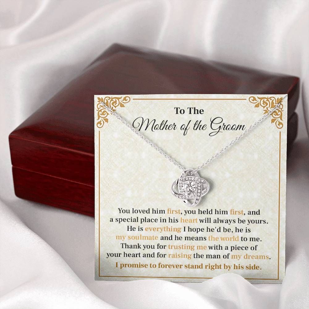 Groom’s Mom Necklace Gift from Bride with Message Card