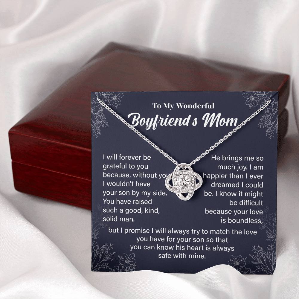 Boyfriend’s Mom Necklace Gift – With Message Card