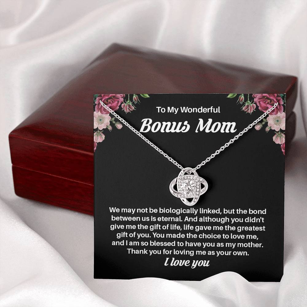 Bonus Mom Necklace Gift – Thank You for Loving Me