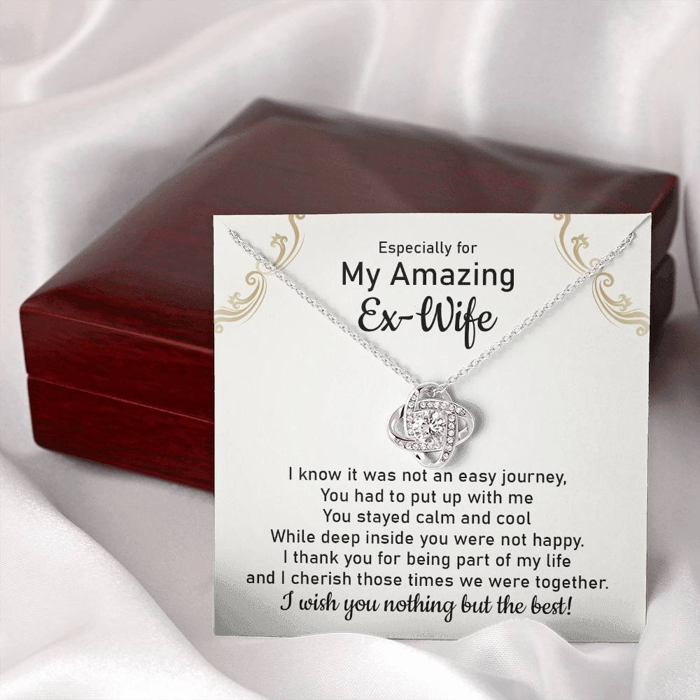 Funny Ex-Wife Necklace Gift Meaningful Jewelry with Message Card for Birthday, or Christmas