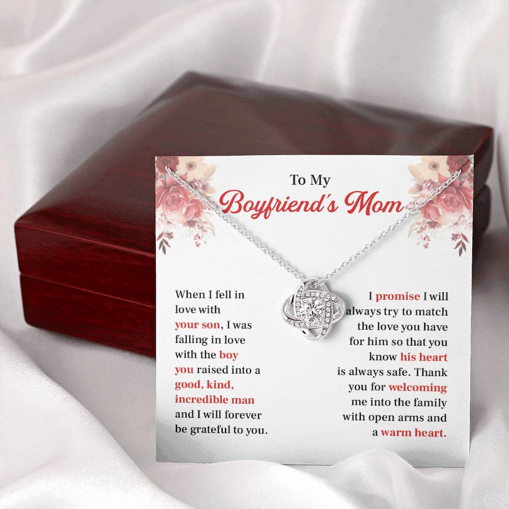 Boyfriend's Mom Necklace Gift with Message Card