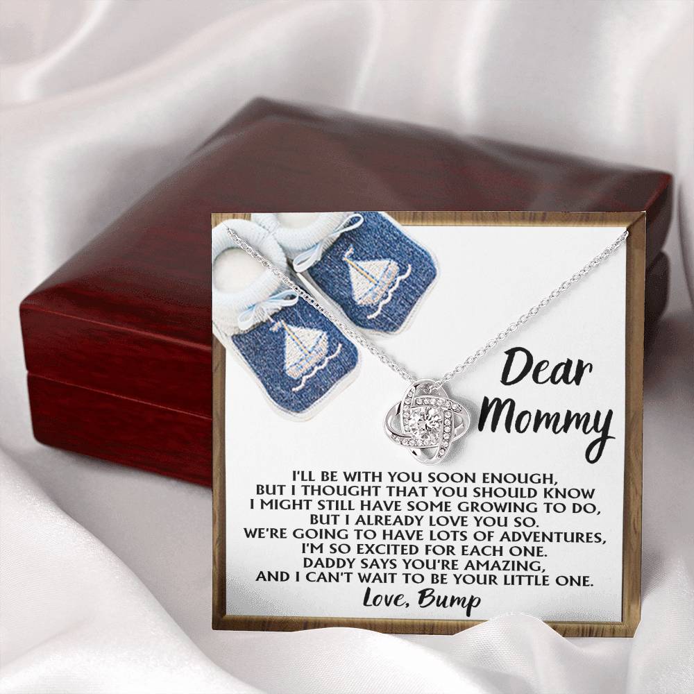 Pregnancy Necklace for Mommy – Baby Boy Gift from Bump with Poem