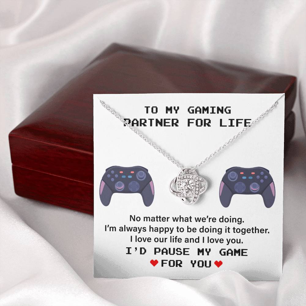 Gaming Partner Necklace Gift with Love Message Card
