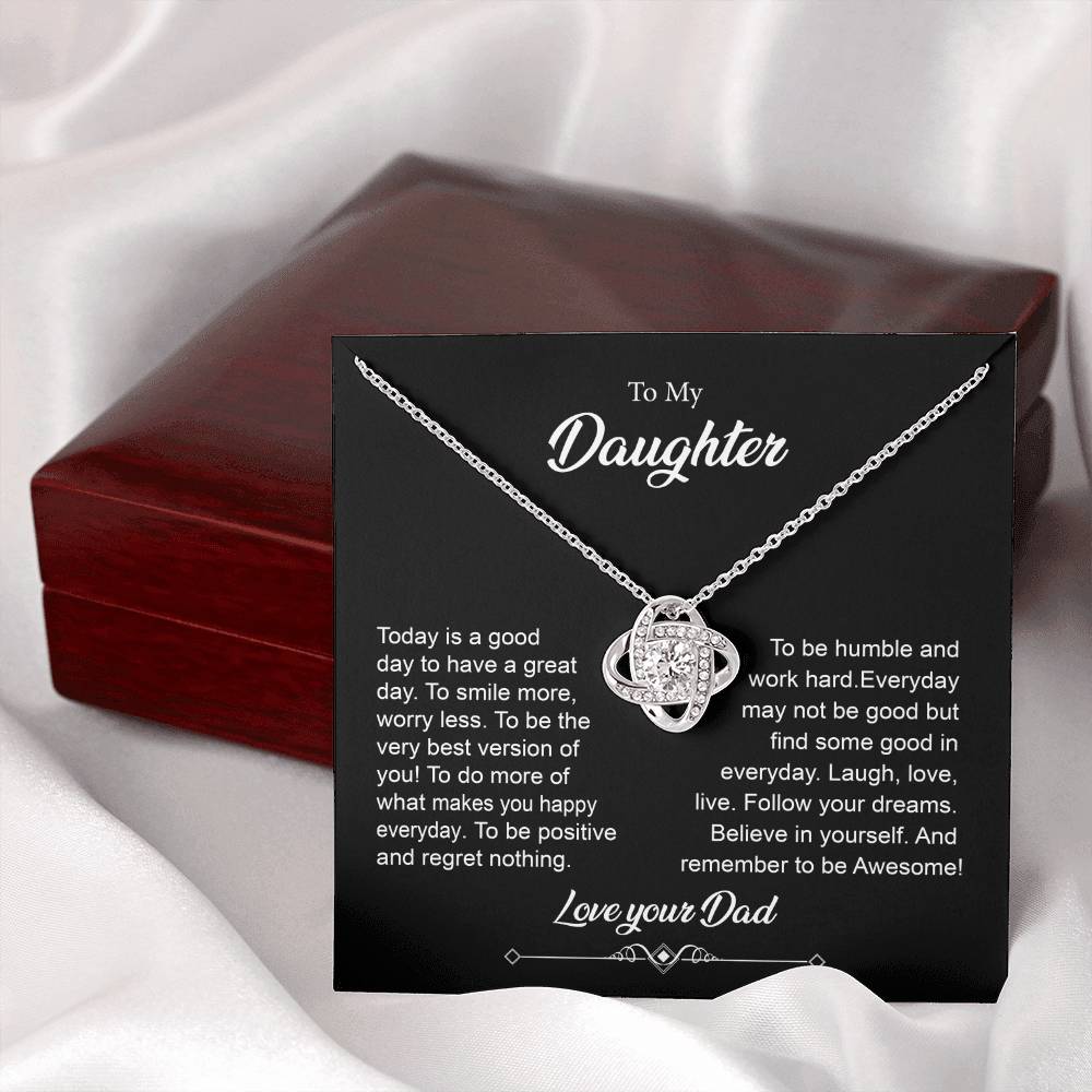 Daughter Gift Necklace from Dad with Inspirational Card