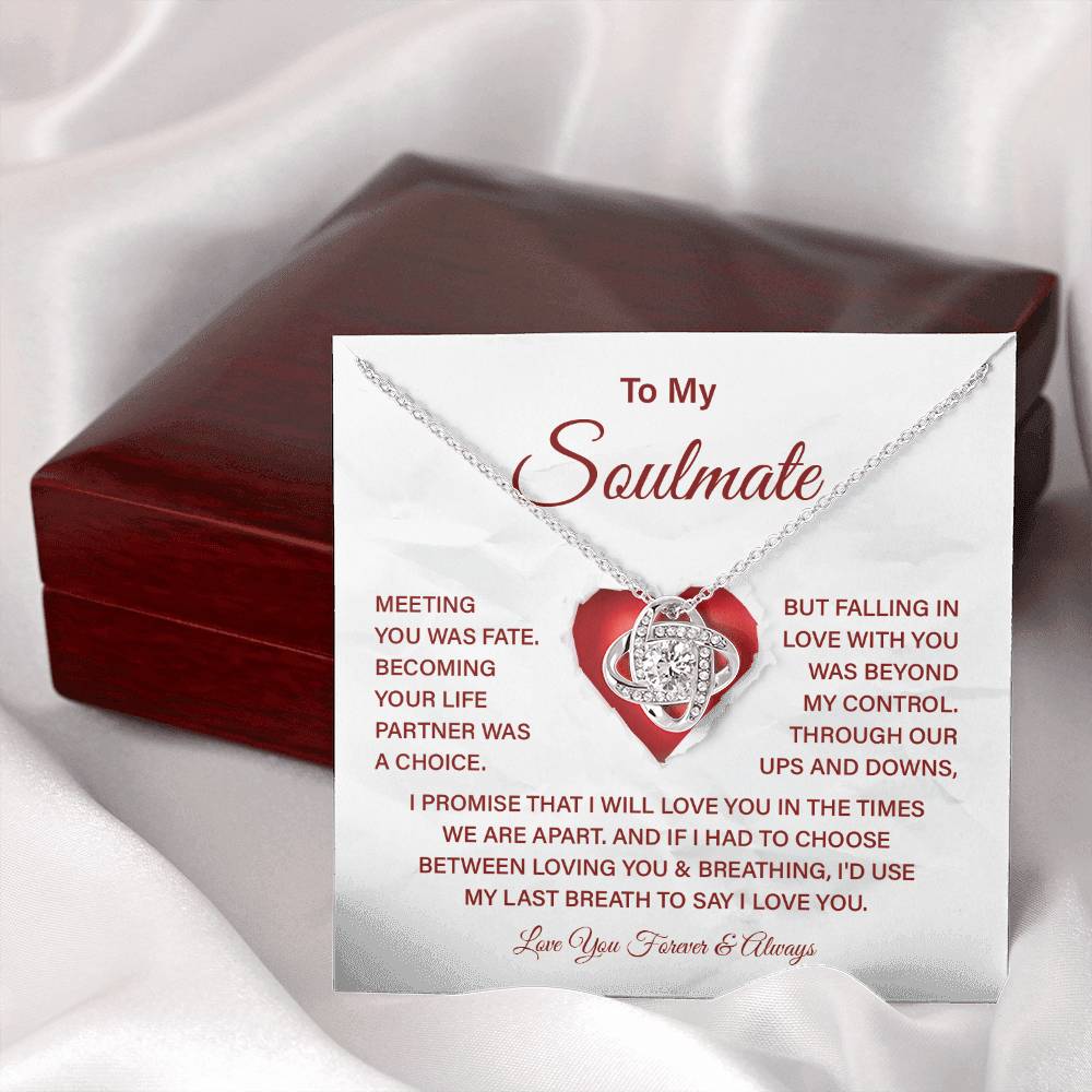 Soulmate Gift Necklace with Message Card & Box